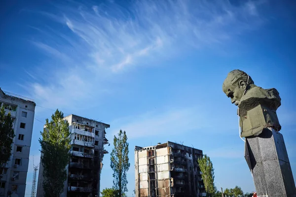 Borodianka Kyiv Region Ukraine Monument Shevchenko Shot Russian Occupiers — Stock Photo, Image