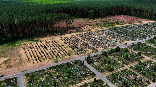 Cimitero Cittadino Irpin Nuove Tombe Civili Uccisi Durante Occupazione Guerra — Foto Stock