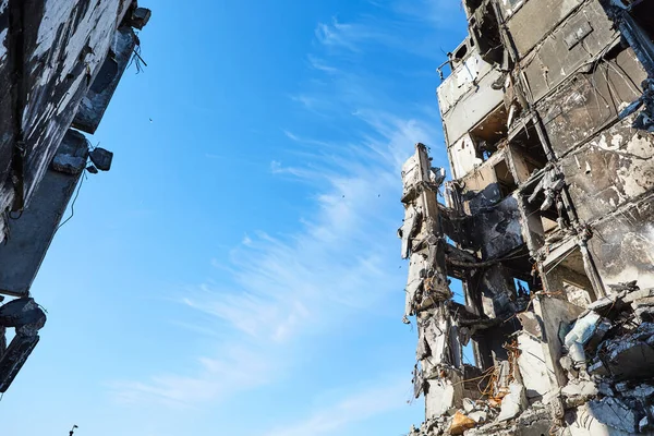 Бородянка Украина Мая 2022 Года Дома Разрушенные Русскими Солдатами Городе — стоковое фото