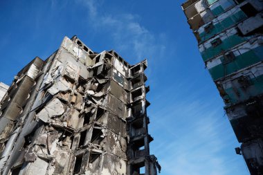 Borodianka, Ukrayna, 28 Mayıs 2022: Rus askerleri tarafından yıkılan evler. Rusya 'nın Ukrayna ile savaşı