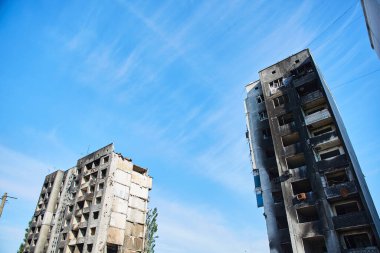 Borodianka, Ukrayna, 28 Mayıs 2022: Rus askerleri tarafından yıkılan evler. Rusya 'nın Ukrayna ile savaşı