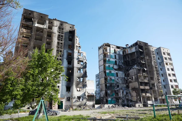 Borodianka Ukraine May 2022 Houses Destroyed Russian Soldiers City Russias — Stock Photo, Image