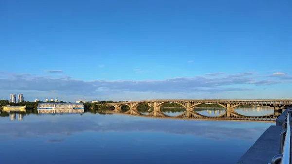 Bridge Metro Dnipro River Kyiv Ukraine — Stock Photo, Image