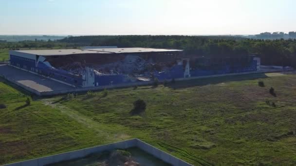Válka Ukrajině Zničený Logistický Park Ruském Útoku Únoru — Stock video