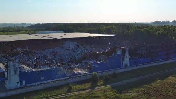 Guerra Ucrânia Parque Logístico Destruído Após Ataque Russo Febrary — Vídeo de Stock