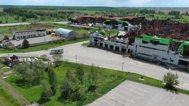 Kyiv Region Ukraine May 2022 War Ukraine Destroyed Logistics Park — Stockvideo