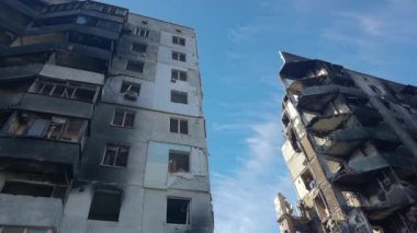 Borodianka, Ukrayna, 28 Mayıs 2022: Rus askerleri tarafından yıkılan evler. Rusya 'nın Ukrayna ile savaşı