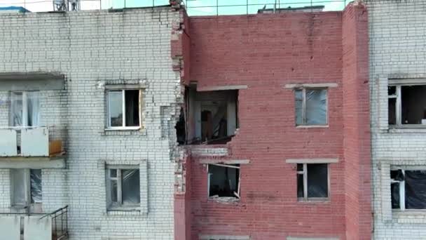 Chernihiv Ukraine June 2022 War Ukraine Damaged Ruined Multi Storey — Stock Video