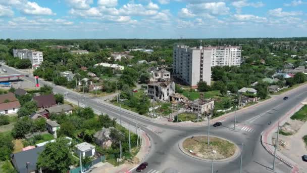 Чернигов Украина Июня 2022 Года Война Украине Разрушенный Многоэтажный Дом — стоковое видео