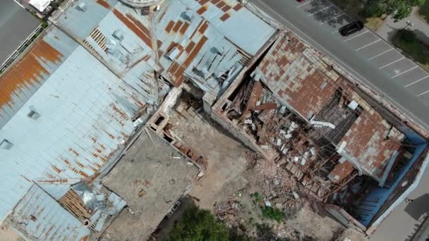 Chernihiv Ukraine 2022 Zničená Budova Leteckém Útoku Výsledek Raketového Nebo — Stock video
