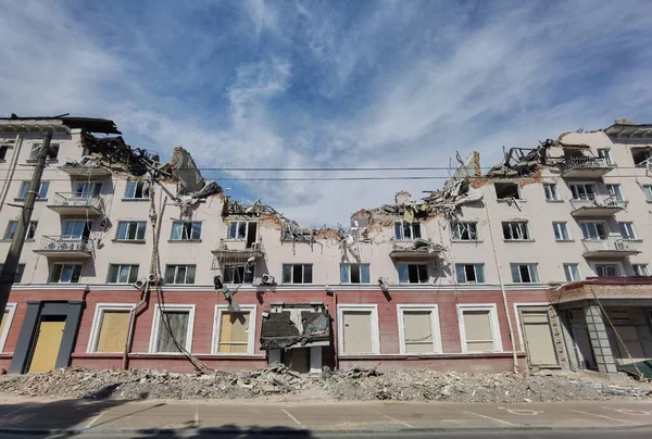 Chernihiv Ukraine June 2022 Consequences Explosion Hotel Ukraine Russian Missile — Stockfoto