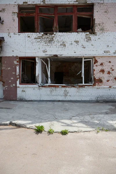 Damaged Ruined Houses Chernihiv Kyiv North Ukraine — Photo