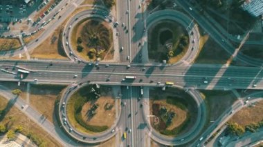 Motor vehicle roundabout from above. Kyiv 2022