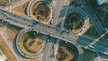 Motor vehicle roundabout from above. Kyiv 2022