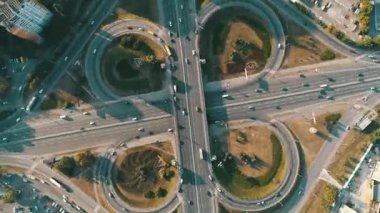 Motor vehicle roundabout from above. Kyiv 2022