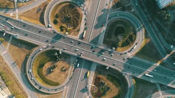 Motor Vehicle Roundabout Kyiv 2022 — Stockvideo
