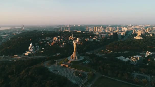 Moeder Moederland Monument Kiev Historische Bezienswaardigheden Van Oekraïne — Stockvideo