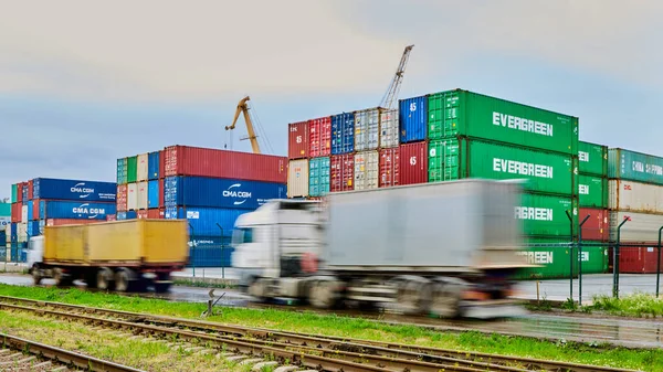 Odessa Oekraïne Mei 2021 Vrachtcontainers Haven Terminal Containers Met Het — Stockfoto
