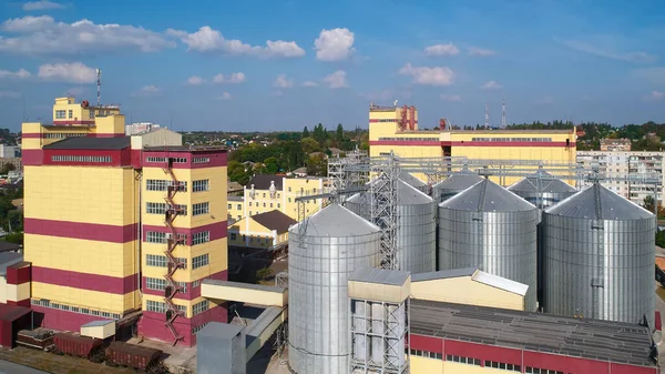 Grain Silo in Ukraine near battlefield. Kherson region. Ukraine. Grain Crisis in the Word. War and Harvesting in Ukraine.