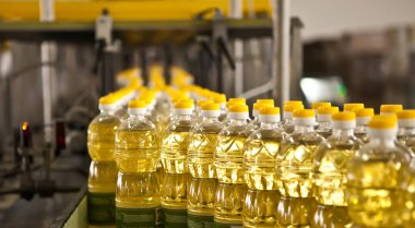 Factory for the production of edible oils. Shallow DOFF. Selective focus. Ukraine