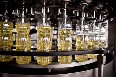 Factory for the production of edible oils. Shallow DOFF. Selective focus. Ukraine