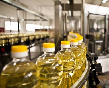 Factory for the production of edible oils. Shallow DOFF. Selective focus. Ukraine