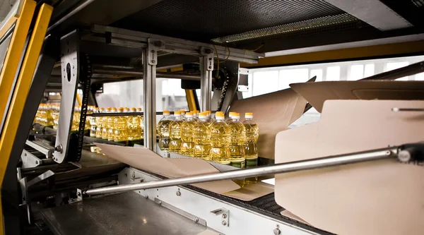 Factory Production Edible Oils Shallow Doff Selective Focus Ukraine — Foto Stock