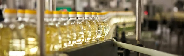 Factory Production Edible Oils Shallow Doff Selective Focus Ukraine — Fotografia de Stock