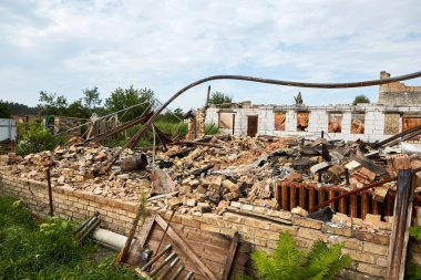 Moshchun, Ukraine - August 25, 2022: For more than a month there were battles between Ukrainian and russian occupant forces in the vicinity of the village of Moshun in the Kiev region