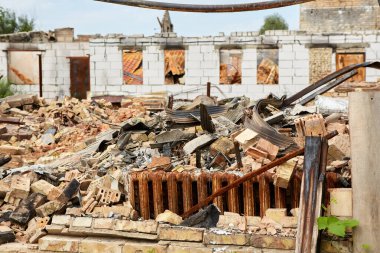 Moshchun, Ukraine - August 25, 2022: For more than a month there were battles between Ukrainian and russian occupant forces in the vicinity of the village of Moshun in the Kiev region