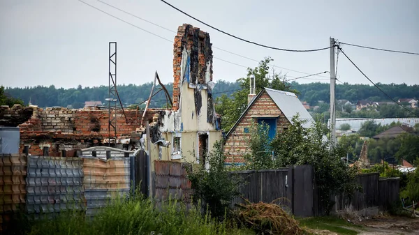 Horenka Ukraine August 2022 Consequences Russian Invasion Kyiv Region Gostomel — Stok fotoğraf