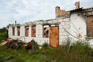 Moshchun, Ukraine - August 25, 2022: For more than a month there were battles between Ukrainian and russian occupant forces in the vicinity of the village of Moshun in the Kiev region