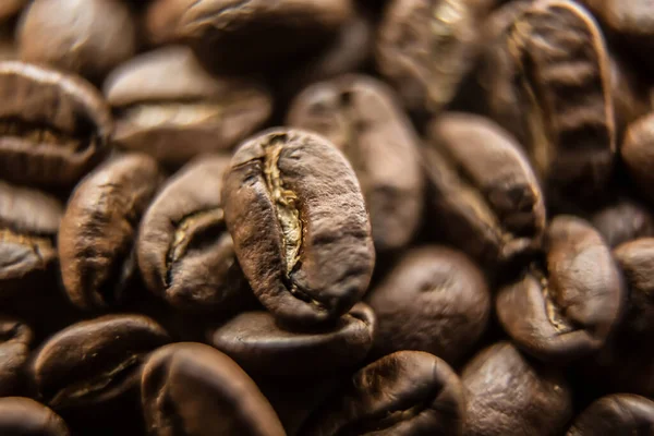 Nahaufnahme Von Braun Geröstetem Kaffee Hintergrund Schlamperei — Stockfoto