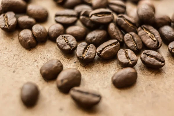 Closeup Brown Roasted Coffee Background Shllow Dof — Stock Photo, Image