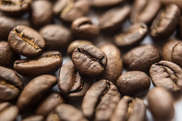 Nahaufnahme Von Braun Geröstetem Kaffee Hintergrund Schlamperei — Stockfoto