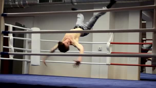 Breakdance sul ring — Video Stock