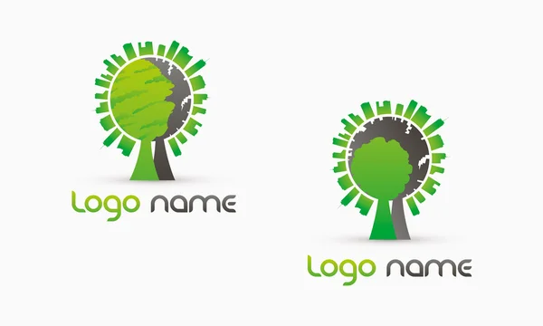 Árbol Eco Negocio icono plantilla — Vector de stock