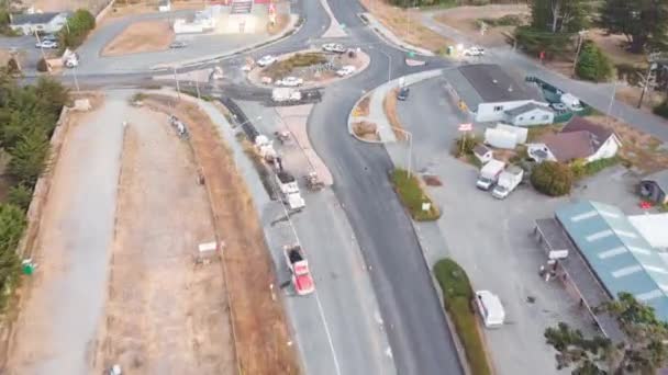 Aerial Day Hyperlapse Highway Roundabout Day Traffic Timelapse — Stockvideo