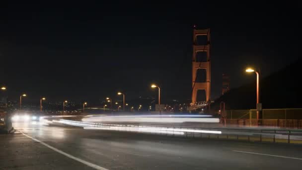 Rasanter Verkehr Auf Der Golden Gate Bridge San Francisco Zeitraffer — Stockvideo