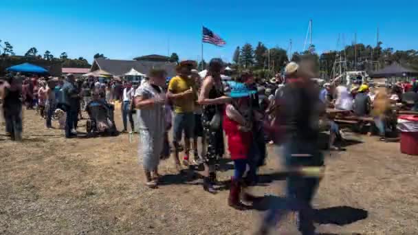 Più Grande Barbecue Salmone Del Mondo Fort Bragg Crowds People — Video Stock