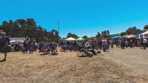 Worlds Largest Salmon Bbq Barbeque Fort Bragg Crowds People Timelapse — 비디오