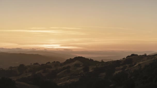 Mirador Autopista 128 California Mendocino Baja Nube Golden Hour Sunset — Vídeos de Stock
