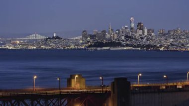 Güzel San Francisco Körfezi Golden Gate Köprüsü Şehir Planlama Gecesi