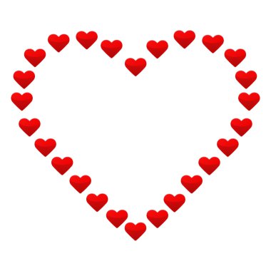 küçük kırmızı kalpler ile büyük kalbi