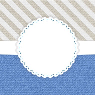 kahverengi ve mavi jeans vektör şablon kartı