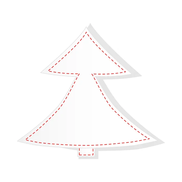 Arbre de Noël blanc sur fond blanc — Image vectorielle