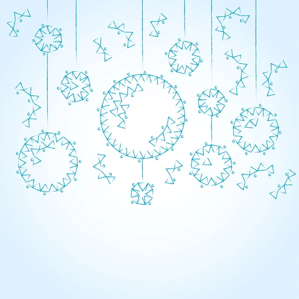 Modré pozadí s vánoční koule — Stockový vektor