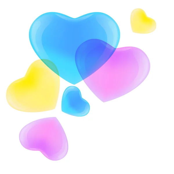 Corações coloridos — Vetor de Stock