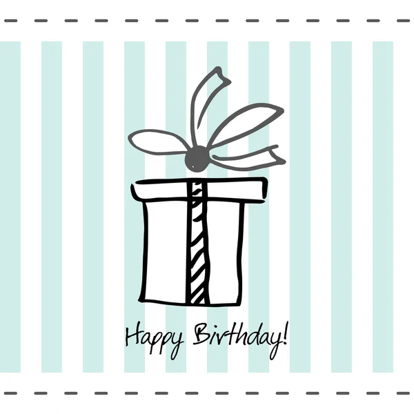 Cartolina buon compleanno con scatola regalo — Vettoriale Stock