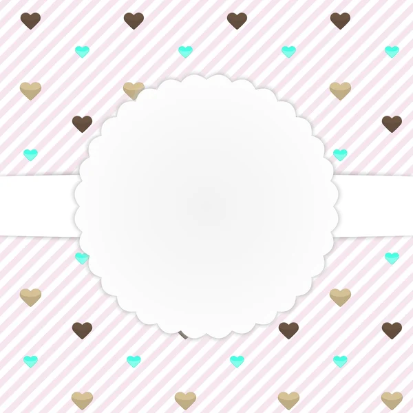Pink card template with hearts — Stock Vector